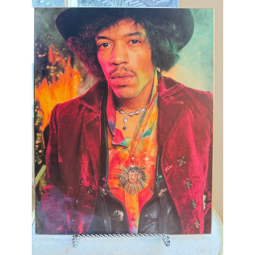 Jimi Hendrix Colorplak Wood Print 14x11 Grateful Artifact 2001 Beveled Edge